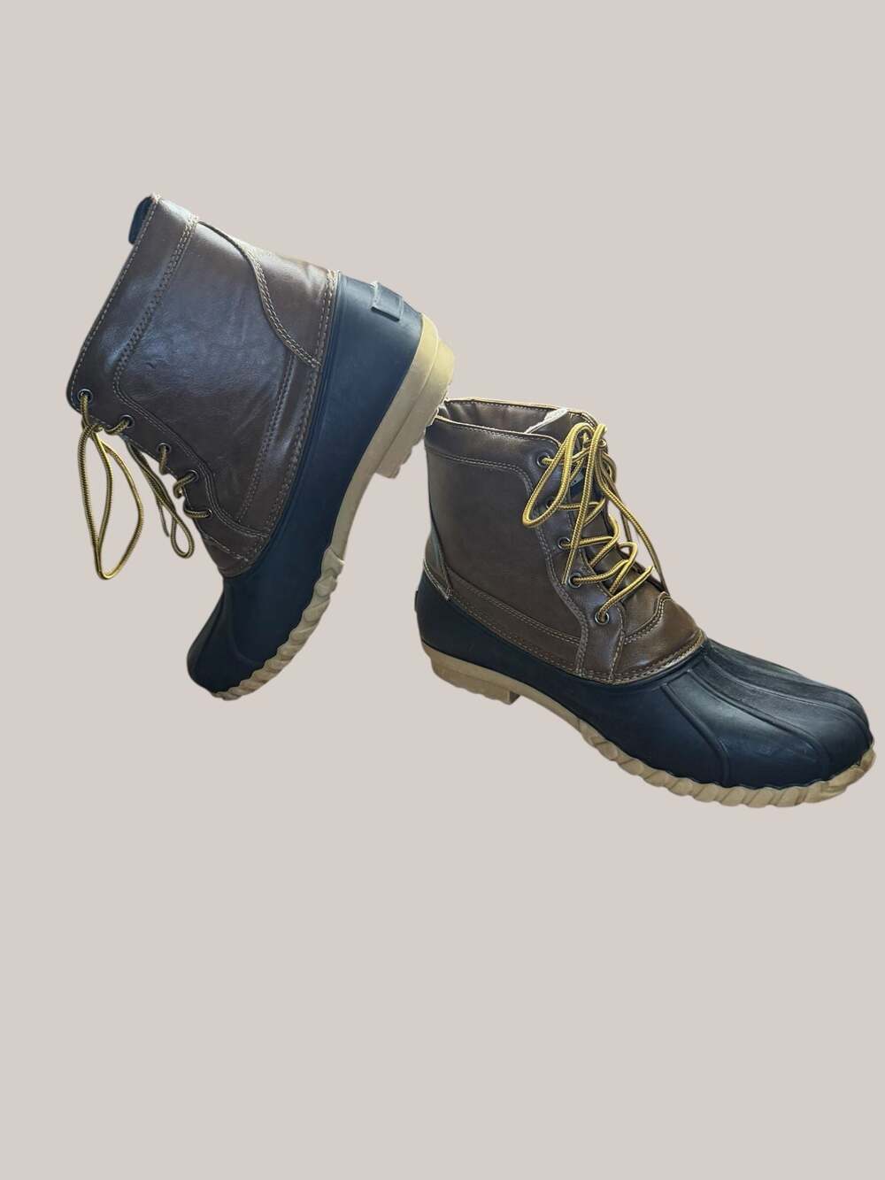 Itasca Men's Size 12 Lace Up Duck Boots Brown and Black Waterproof